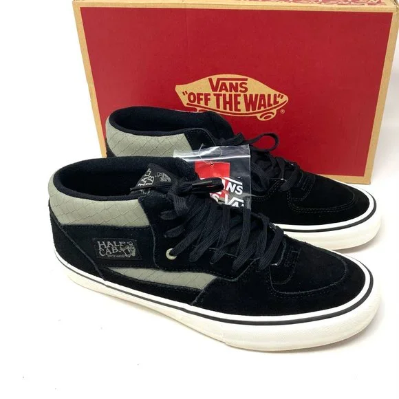 VANS Half Cab Pro Black Suede Canvas Mid Sneakers Men’s 12 Size VN0A38CP2LA - Picture 5 of 8